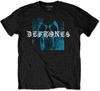 Мужская Deftones Static Skull (Назад Печать) Приталенная футболка черная