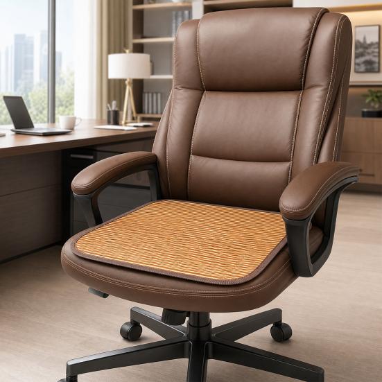 Cooling Bamboo Seat Mat, Breathable Chair Mat, Summer Cool Seat Pad with Anti-Slip Bottom for Office And Dining Chairs