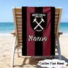 1PC Custom Name Beach Towel hammer Crest Beach Towel, Suitable for Camping, Travel, Beach Accessories, Super Absorbent, Family Gift