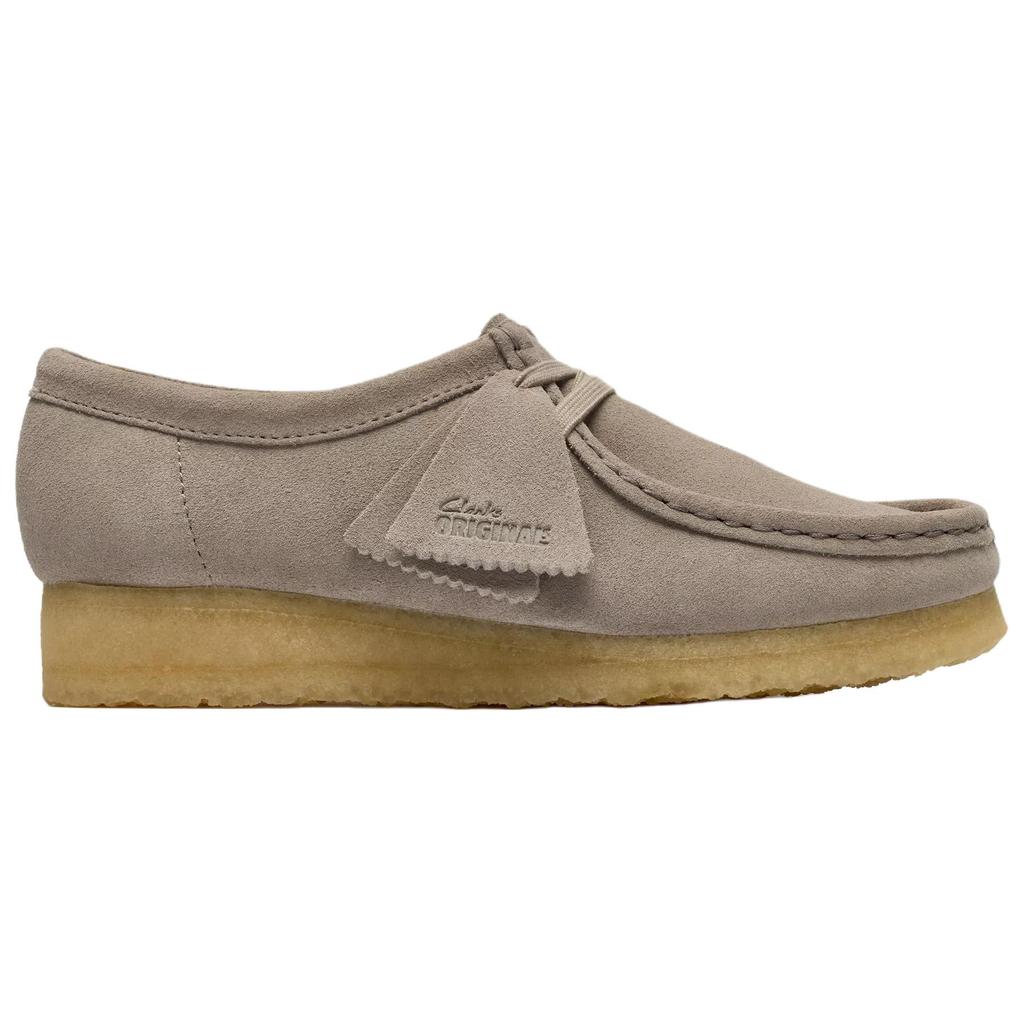 Clarks Wallabee Замшевые Универсальные Ретро Низкие Повседневные Кроссовки Женские Светло-серые 26185624