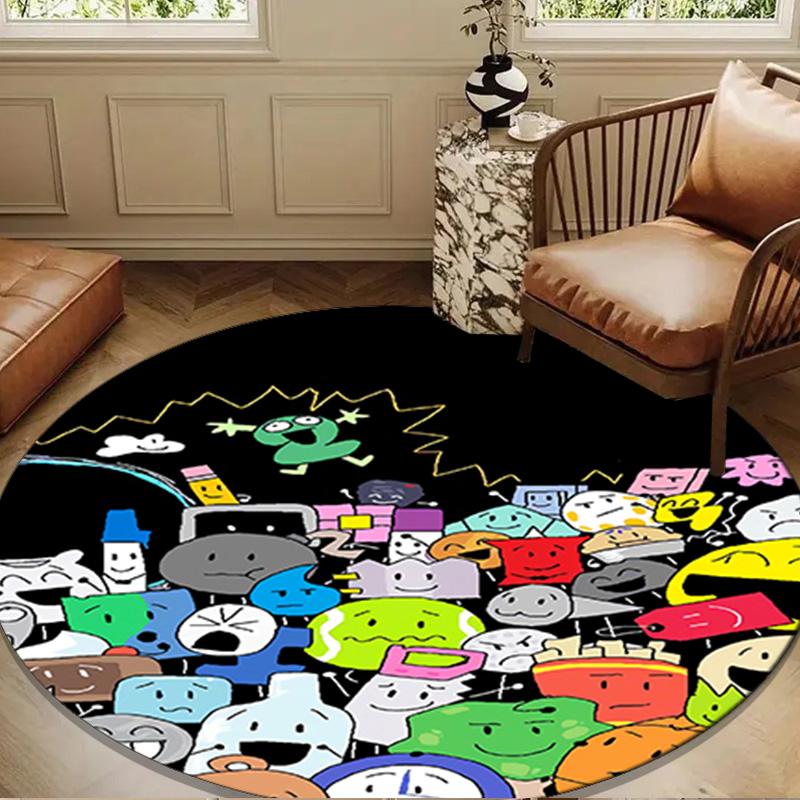Colorful Dream Island Collage Round Rug for Livingroom,Bedroom, Palyroom, Chair Rug, Area rug, Circle Carpet, Large Size Fan Christmas gift