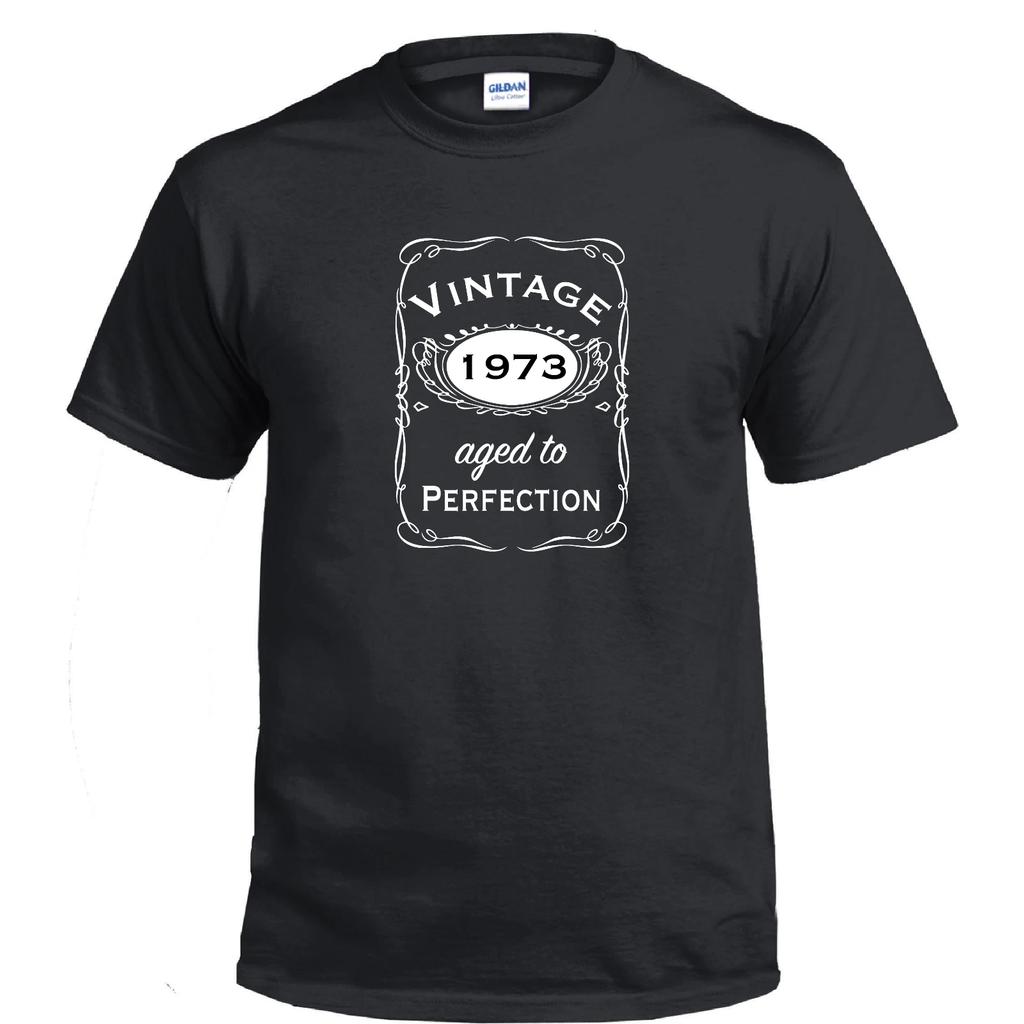 Vintage Aged To Perfection 1973 70s Birthday Gift Whiskey Gift Cotton T-Shirt