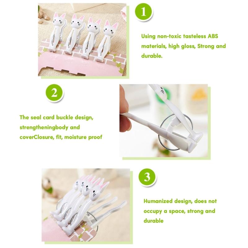 4 шт. Пластиковые прищепки для одежды с рисунком кошки, прищепки для белья, зажимы для пляжного полотенца, зажим для простыней и носков, ветрозащитные прищепки для стирки для дома