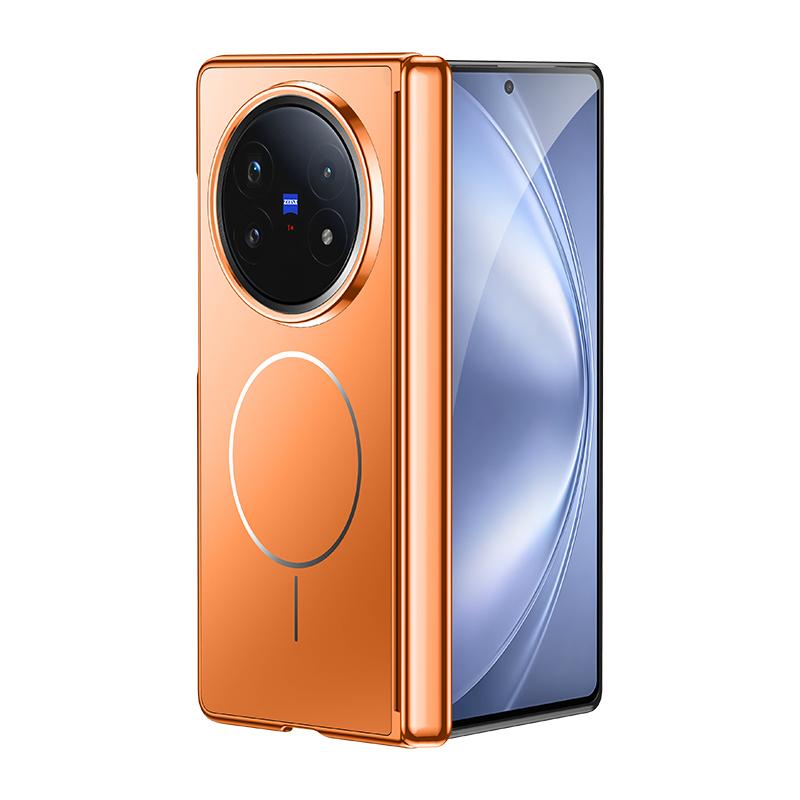 Чехол для Vivo X Fold 5 Премиальное Электролитическое Покрытие Защита Центрального Шарнира Магнитная Беспроводная Зарядка Жесткая Задняя Крышка