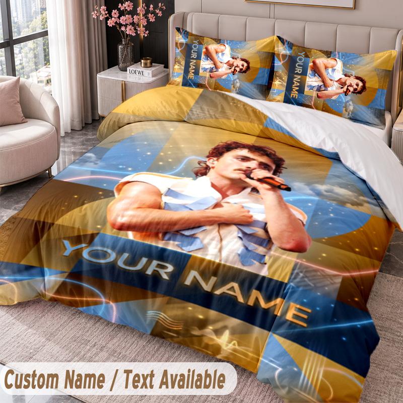 Custom Name Text 3Pcs Bedding Set Benson Boone Duvet Cover And Two Pillowcases