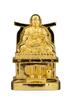 Buddhist Statue of Kobo Daishi (pure Gold Plated) In a PC Cabinet - "Shingon Sect" - Kukai, Takaoka Bronzeware (Kobo Daishi PCZ)