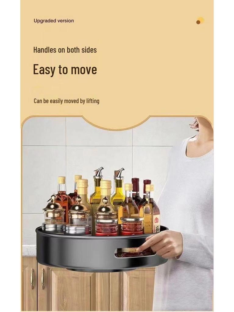 360° Rotating Spice Rack: Multifunctional Kitchen Condiment Storage Box