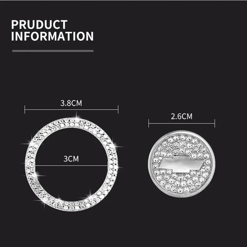 Car Start Switch Button Auto Decorative Diamond Stickers for Chevrolet Silverado Impala Malibu Equinox Cruze Camaro Blazer Aveo