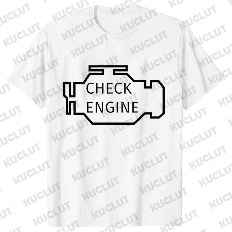 Мужская футболка оверсайз с принтом Check Engine, Масло, Аккумулятор, Харадзюку, Хип-хоп, Летняя уличная одежда, Механик, Ремонт, Футболка Y2k, Топ