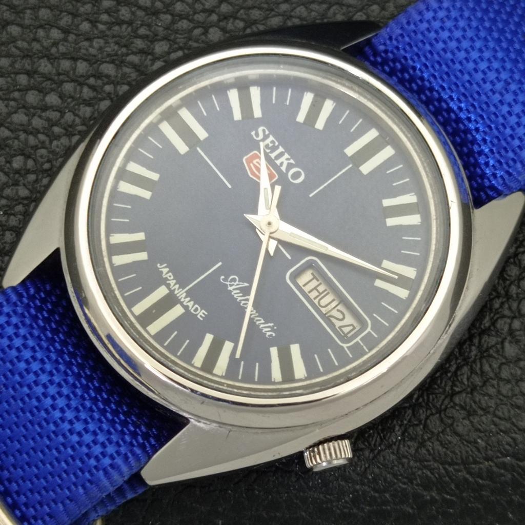 АВТОМАТИЧЕСКИЕ ВИНТАЖНЫЕ ЧАСЫ SEIKO 5 ЯПОНИЯ 7009A МУЖСКИЕ С СИНИМ ЦИФЕРБЛАТОМ a702110-5