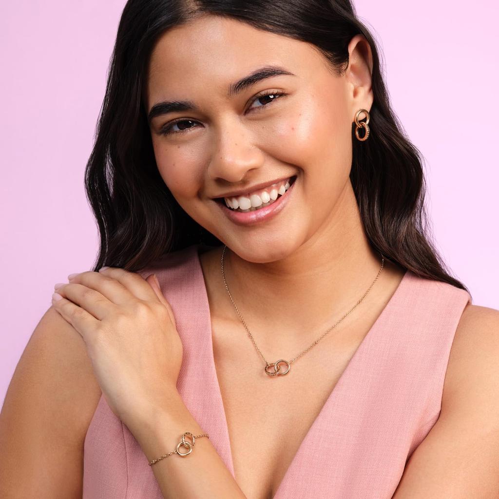 Olivia Burton Classic Amity Interlocking Rose Gold Bracelet Women's (24100316)