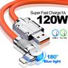120 Вт 6A силиконовый кабель USB C зарядный кабель для iPhone 14 13 12 11 Pro Max Mini 180 вращающийся сверхбыстрый зарядный шнур типа C