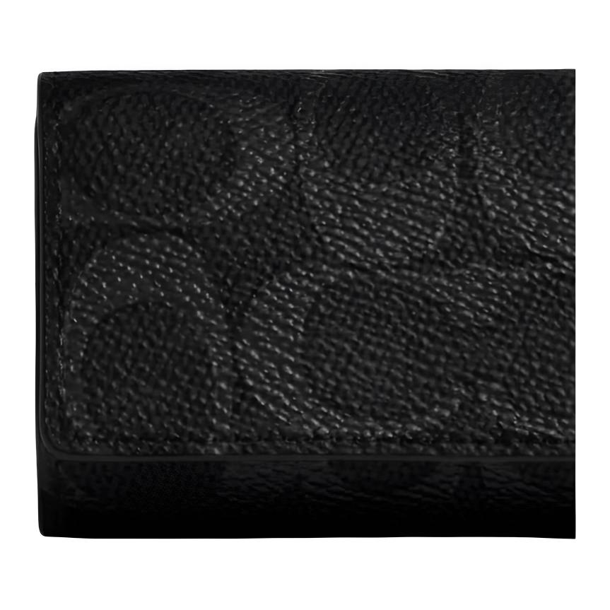 Coach Шестикольцевая ключница на кнопке из покрытого холста и телячьей кожи Женские аксессуары Черный CW718-OY2