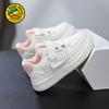 Little Yellow Duck boys' shoes, children's white sneakers, kindergarten white athletic shoes, leather upper, waterproof, performance shoes, girls'