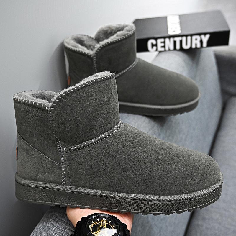 2025 Популярные в Douyin мужские зимние бархатные теплые высокие хлопковые ботинки, мужские уличные холодостойкие ботинки-хлебцы