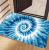 Vibrant Boho Spiral Tie Dye Doormat Hippie Swirl Print Non Slip Absorbent Entryway Floor Mat for Front Door Home Decor