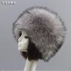 Man Women Fur Hats Thicken Warm Furry Faux Fur Flat Top Caps Winter Russian Casual Luxury Skullies Beanie ZKG33