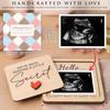 7x5cm DIY Wooden Memory Keepsake Picture Frame Pregnancy Announcement Home Decor for Ultrasound Photo for Kids Grandparents