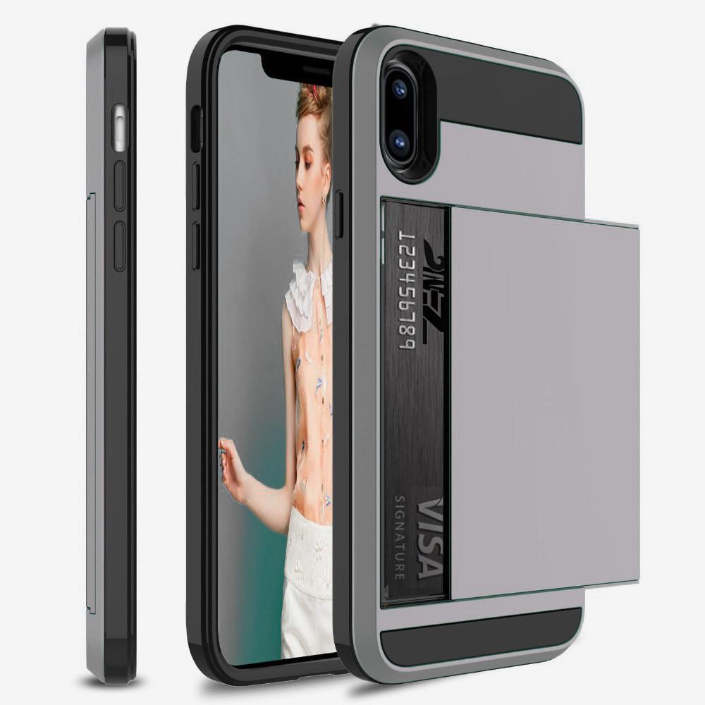 Hybrid Armor Case for iPhone 14 13 Pro Max Wallet Case Card Holder Shockproof Rubber Bumper Cover for iPhone 14 Plus Case
