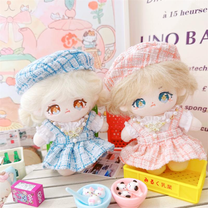 10cm Cute Pink Pink Fragrant Wind Set Plush Doll Kawaii Stuffed Soft Idol Cotton Doll DIY Clothes Accessory for Girls Kids Gifts