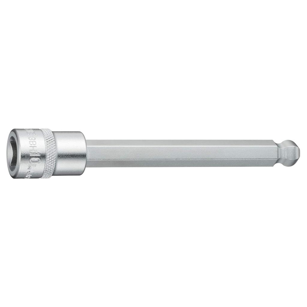 TONE Long Ball Point Hexagon Socket Drive Angle Width across Flats 10mm HP3BH-10L 9.5mm (3/8")