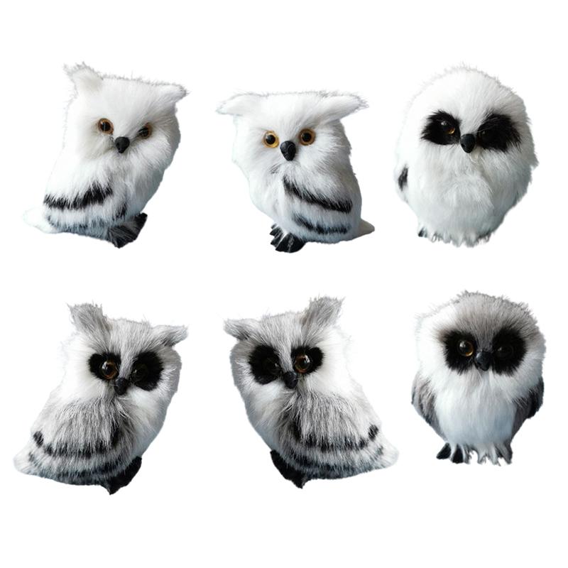 Home Decor Artificial Fur Toy Plush Toys Simulated Owl Model Owl Static Model Gift for Kids