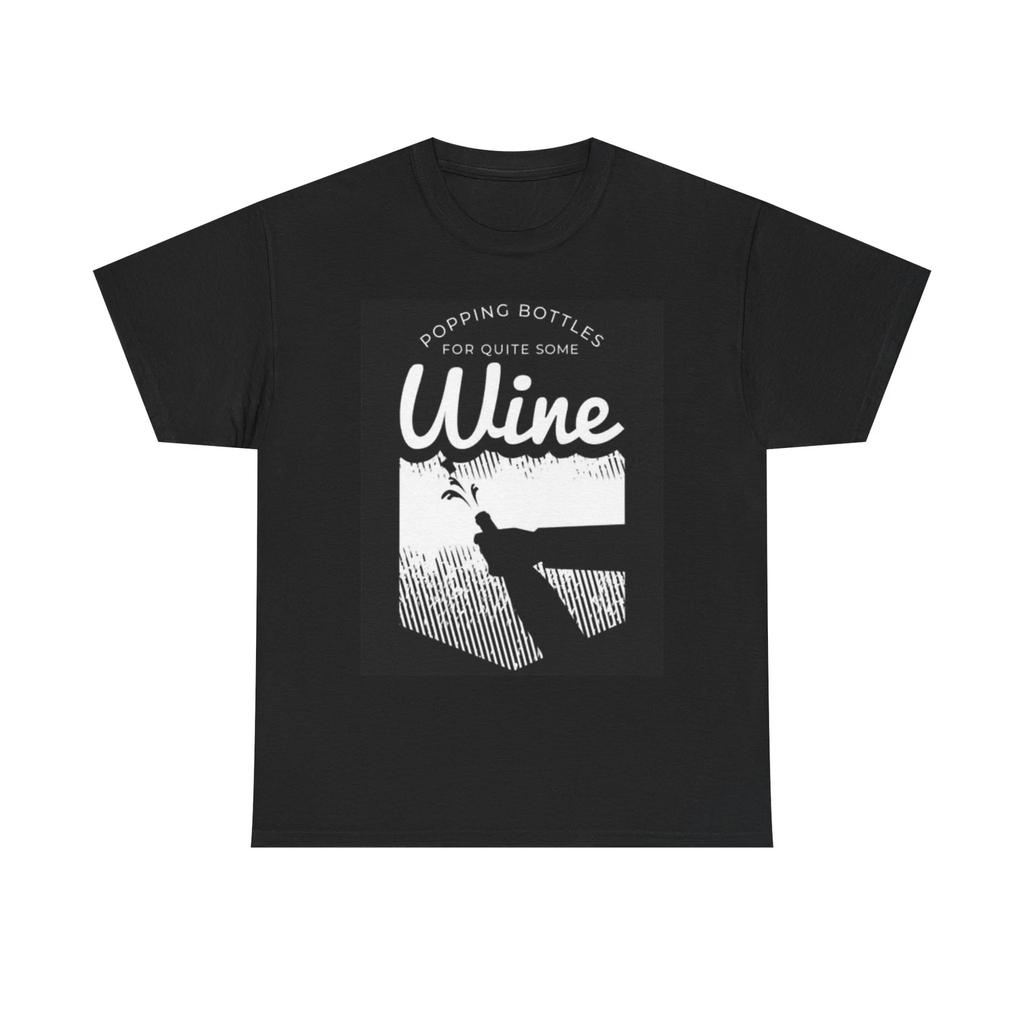 Men's and Women's T-shirts Popping Bottles Wine