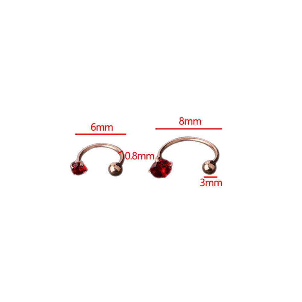 Jewelry 6mm/8mm Stainless Steel Cubic Hoop Cartilage Ring Nose Ring Ear Piercing