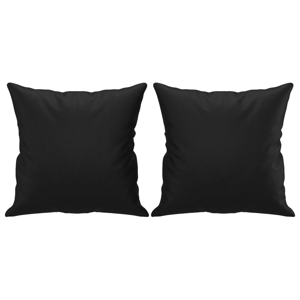 Vidaxl 3-Osobowa Sofa Z Poduszkami, Czarna, 180 Cm, Sztuczna Skóra