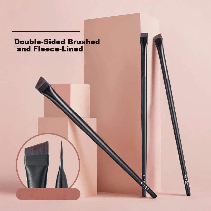 GOOOD (3-Pack) Blade Eyeliner Brush Set, Makeup Brushes A102+A101+A103, Flat Head Angled Eyebrow Brush, Concealer Application