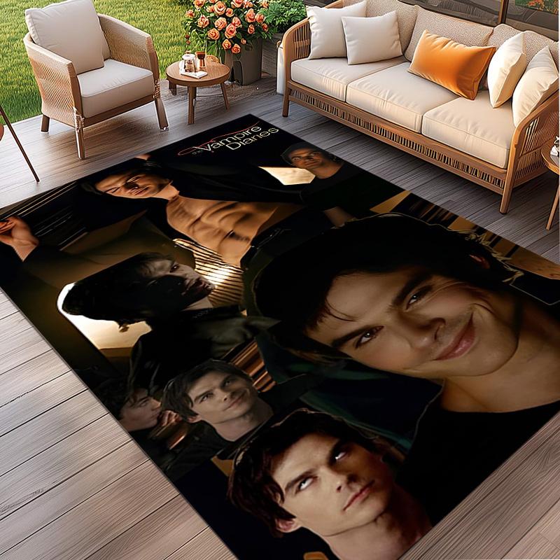 Damon Salvatore Print Rug, Washable Floor Carpet, For Entryway Dorm Laundry Room Office Study, Home Decor Birthday Christmas Gift