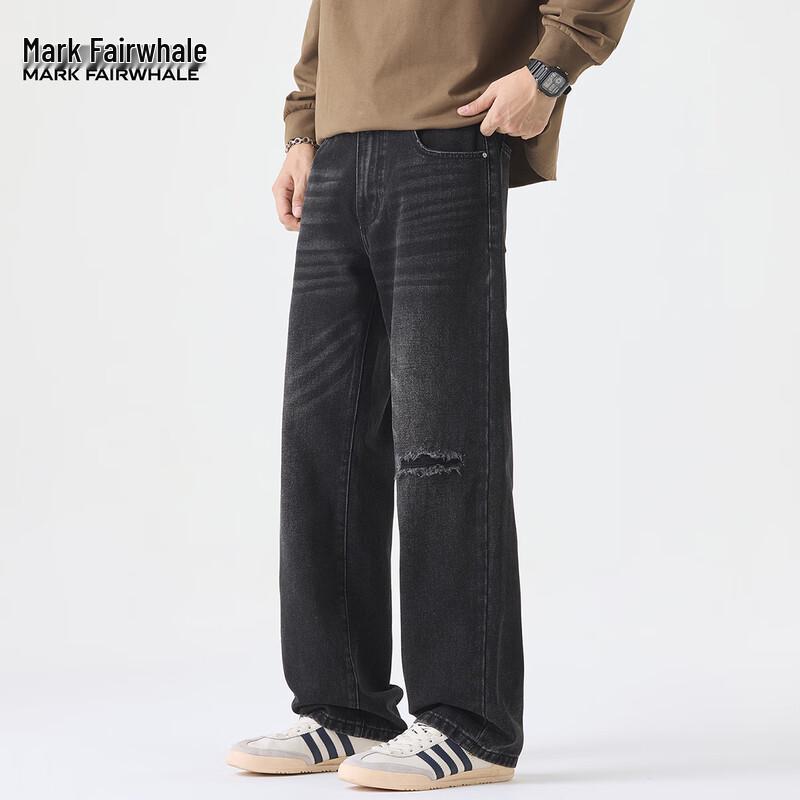 Мужские джинсы Mark Fairwhale свободного прямого кроя, джинсовые, в стиле пэчворк
