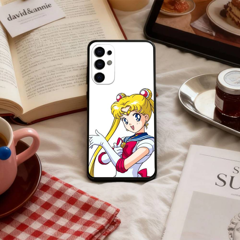 МИЛЫЙ Мультяшный S-Sailor M-Moons Чехол Для Телефона Для Samsung S 25,24,23,22,30,21,10,9,Ultra,Plus,Lite,FE,4,5 G Мягкий Черный Чехол