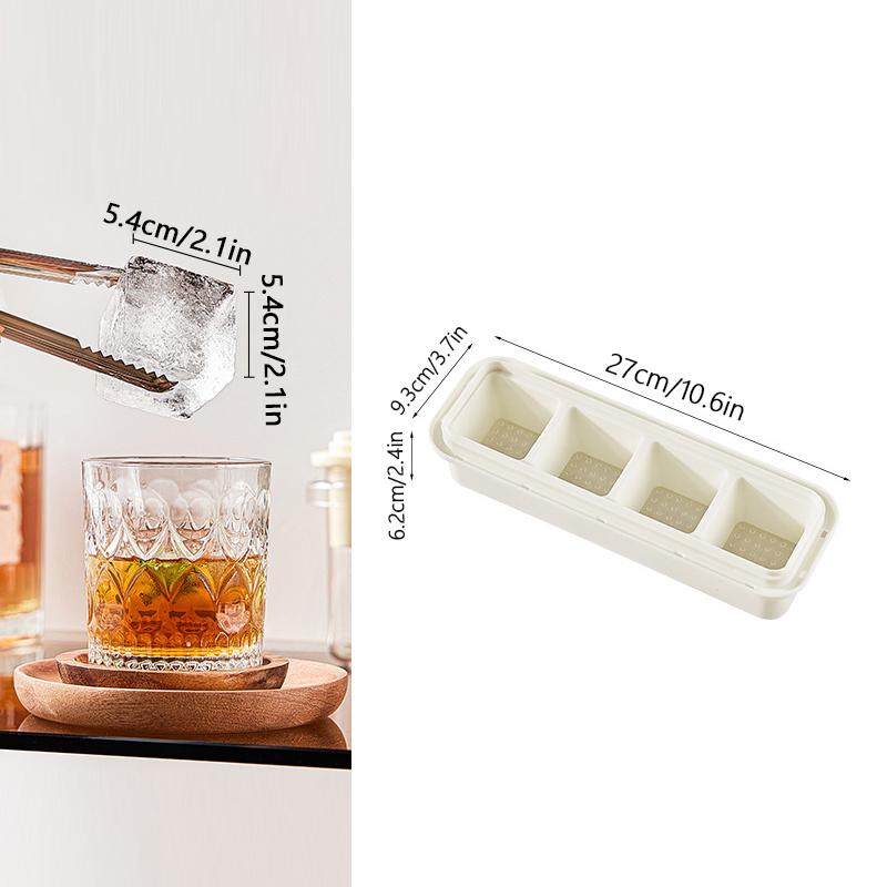 Square Ice Cube Tray Stackable Pp Ice Cube Freezer Molds Easy Release Ice Cube Maker For Whiskey Cocktail Coffee Kitchen Tools