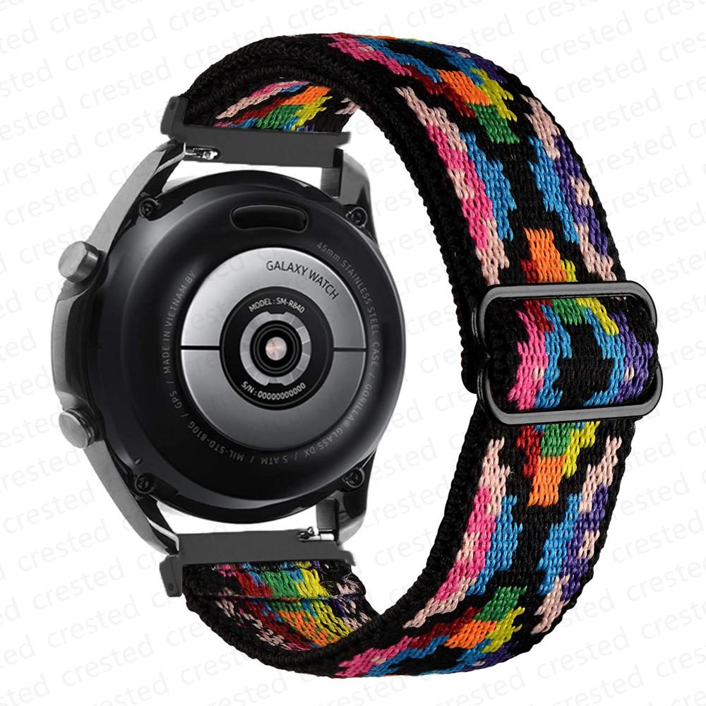 20 мм/22 мм ремешок для Samsung Galaxy watch 7/FE/6/5/pro/4 44 мм 40 мм/classic 3/Active 2/46 мм Регулируемый эластичный нейлоновый браслет