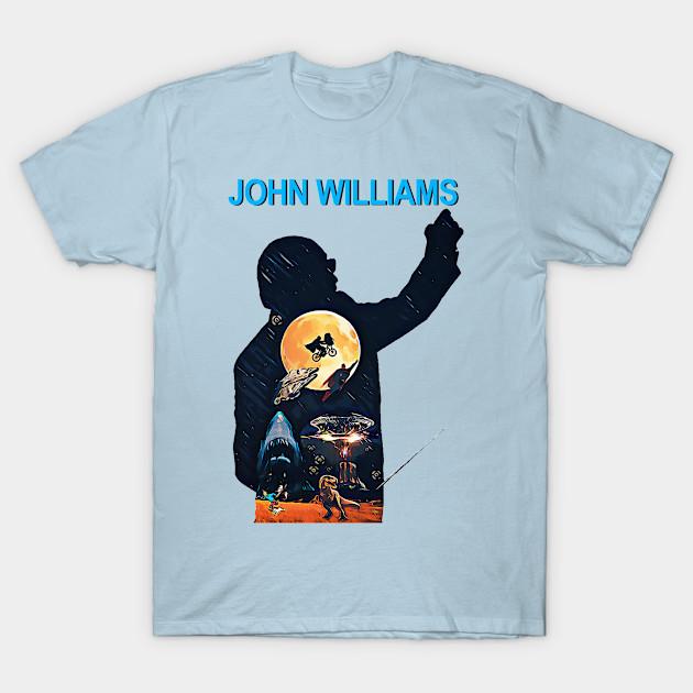 Asian Size Men Black Print T-shirt Music By John Williams - Illustrator Art No-Cut Heat Transfer Print Cotton Tshirt
