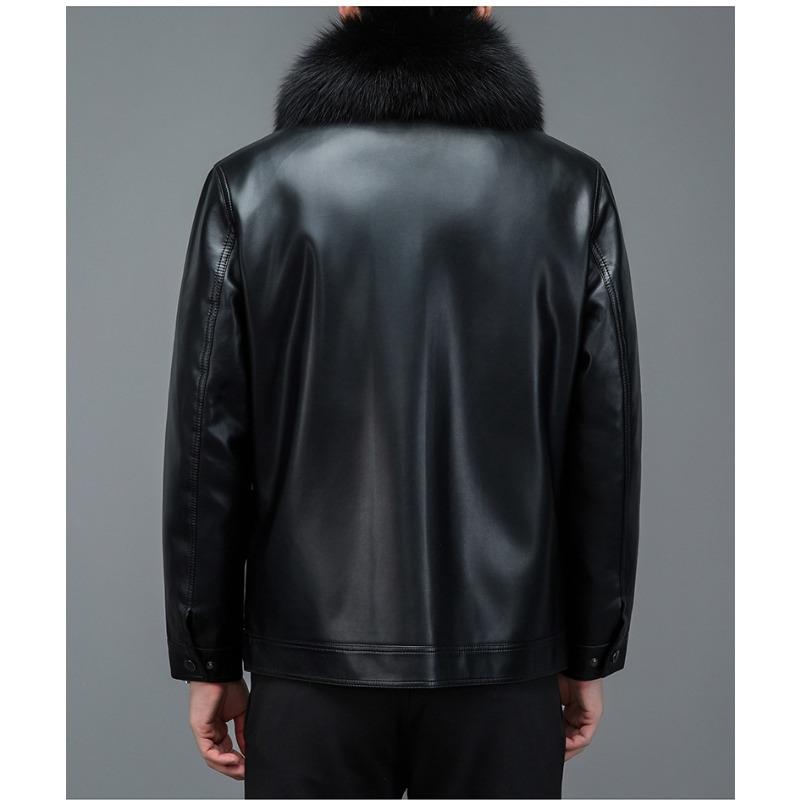 Leather Jacket Men's Genuine Leather Men's Winter New Fox Fur Collar Removable Lining Sheepskin Down Jacket Men's Jacket