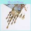 Fashion Hand Bone Women Necklace And Earring Set With Skeleton Tassel Design For Gothic Fashion Accessories