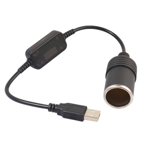 USB-кабель-адаптер с разъемом 5 В на 12 В для автомобильного прикуривателя