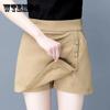 Летние корейские свободные и тонкие шорты женские с высокой талией, широкие штанины, хакама, тонкие и поддельные, два комплекта юбок и брюк