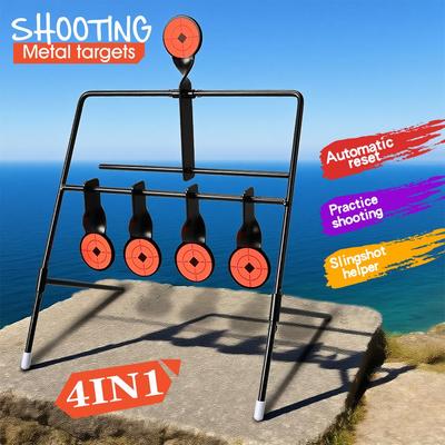 Металлическая мишень IDPA Gravity для стрельбы по движущимся целям, с быстросъемным креплением, вращением в 4 положениях и тренировочными наклейками