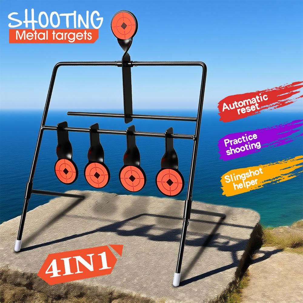Cross-border Metal Iron IDPA Gravity Target with Quick Release, 4-Position Rotation, and Training Stickers