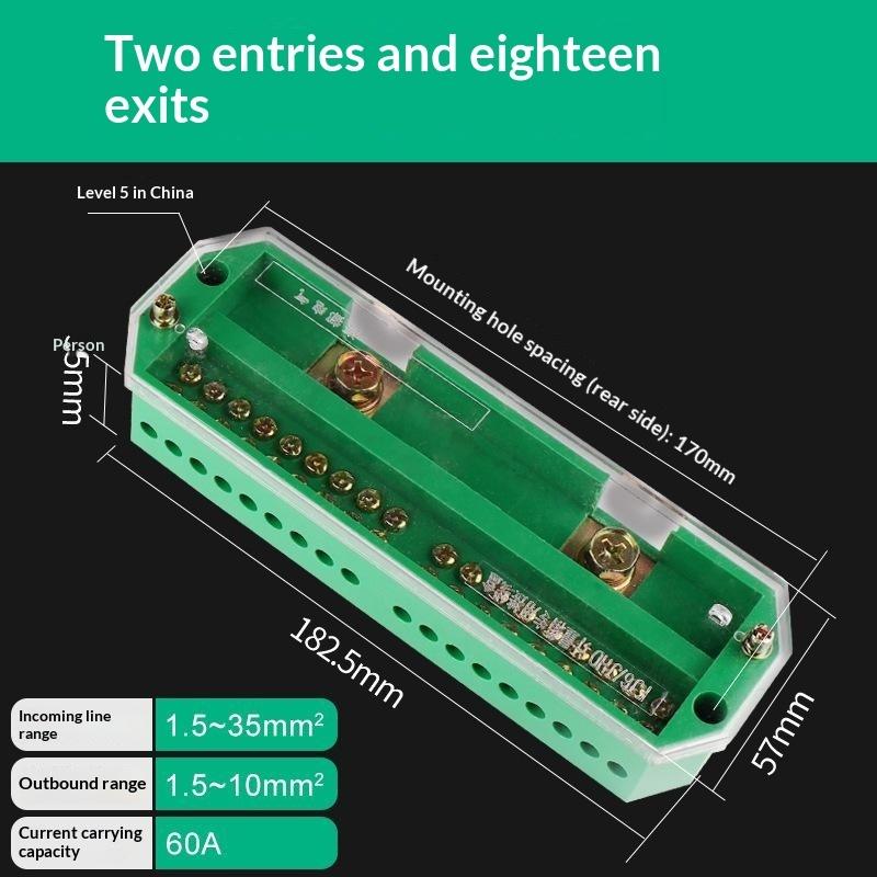 FJ6 Single Three Phase Distribution Junction Box 2 In Outlets 4/6/8/12/16/18 Ports for Farm Ranch Electricity Setup