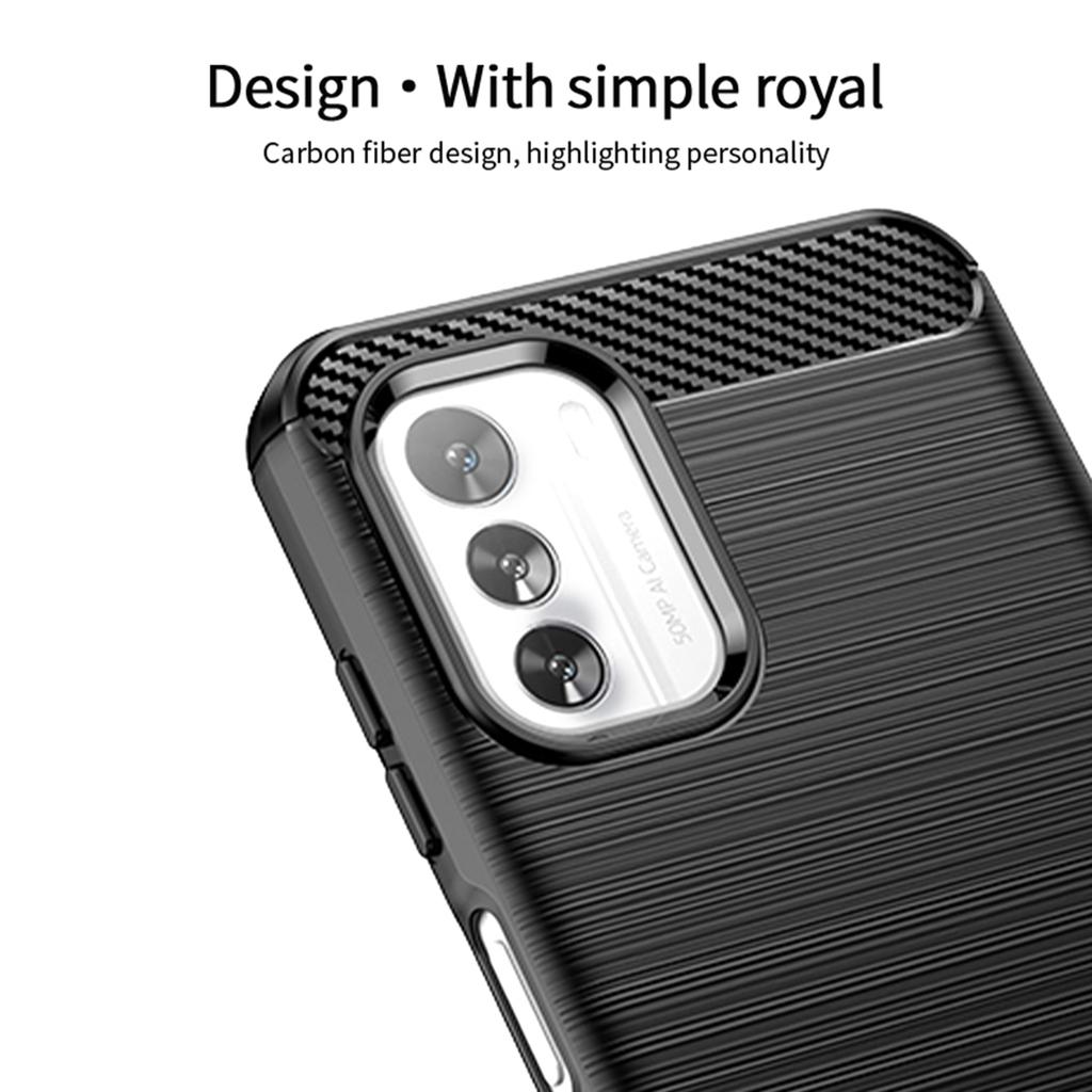 MOFI JK TPU Series-1 Cell Phone Case for Nokia G60 5G,Drop Protection TPU Carbon Fiber Brushed Phone Cover