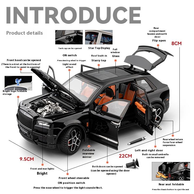 1/20 Rolls Royce Cullinan Роскошный Внедорожник Металлический Литой Модель Автомобиля Коллекция Хобби Украшение Праздничные Подарки Бойфренд