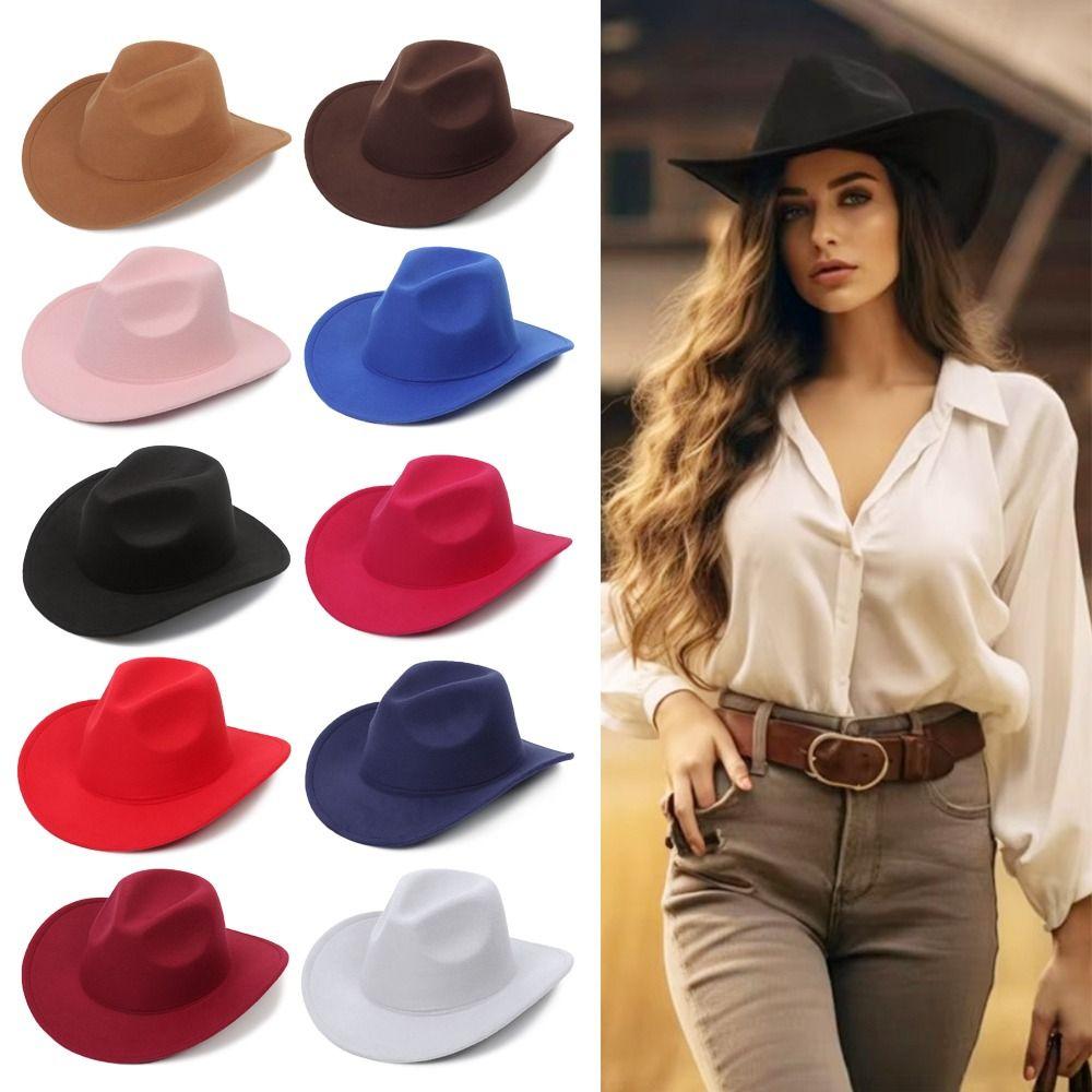 Solid Color Jazz Cap Felt Panama New Fedora Hat  Dress Dance Party