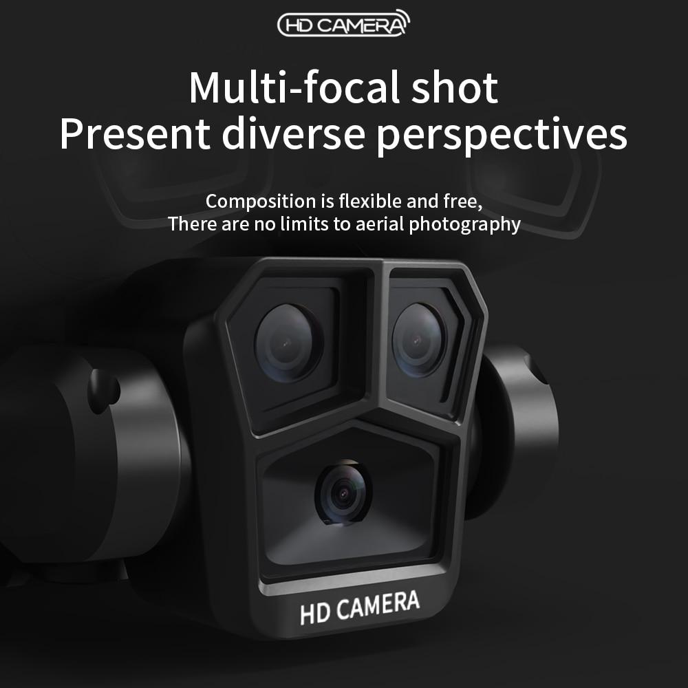 Новый мини-дрон H12 HD ESC с тремя камерами, широкоугольная локализация оптического потока, WIFI, FPV, четырехстороннее предотвращение препятствий, радиоуправляемый квадрокоптер, игрушка в подарок