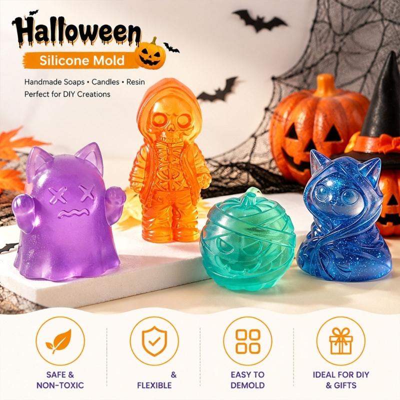 Handmade Craft Casting Mould for Seasonal Candle and Soap Projects, Single Piece for Halloween Party Table Styling and Display