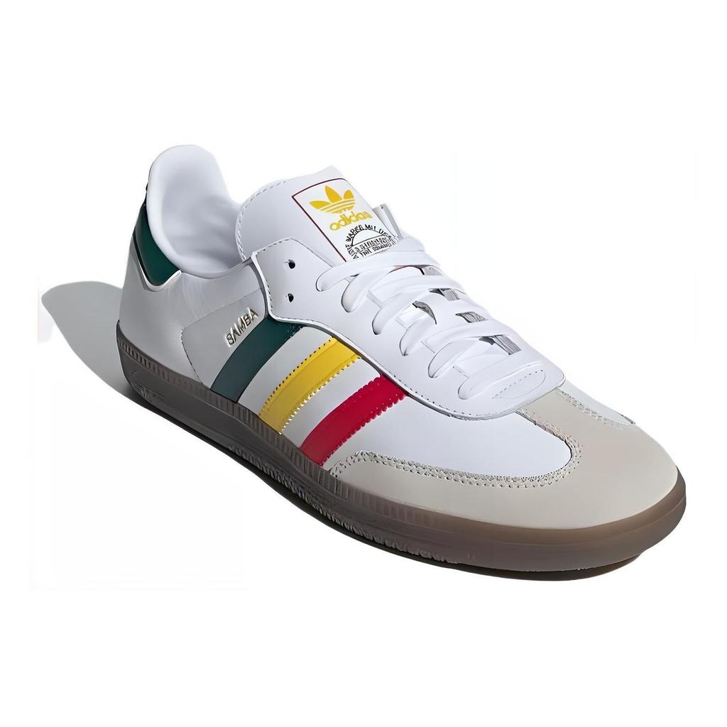 adidas Samba OG Rasta - Белые мужские кроссовки Cloud-White Yellow Collegiate-Green IH3118