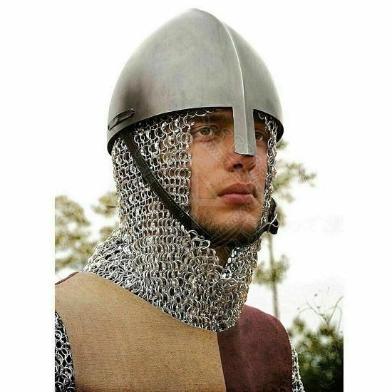 18GA SCA LARP средневековый стальной назальный шлем викинг норманнский шлем доспехи шлем